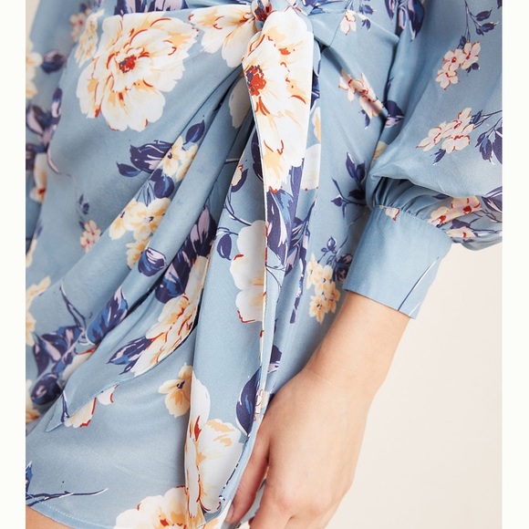 Brand New Anthropologie Floral Mini Wrap Dress - Picture 6 of 7